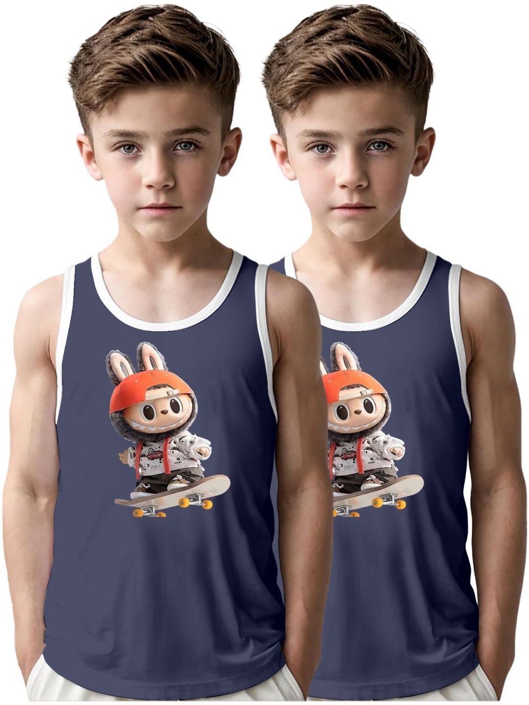 MGRS Boys Pack Of 2 Printed Pure Cotton Basic Vests-picture-14