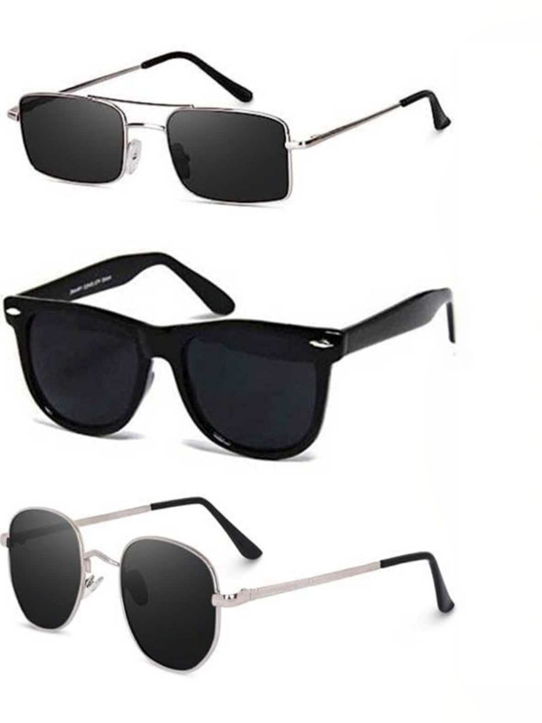 SPADEACES Unisex Black Lens & Black Wayfarer Sunglasses with-picture-38
