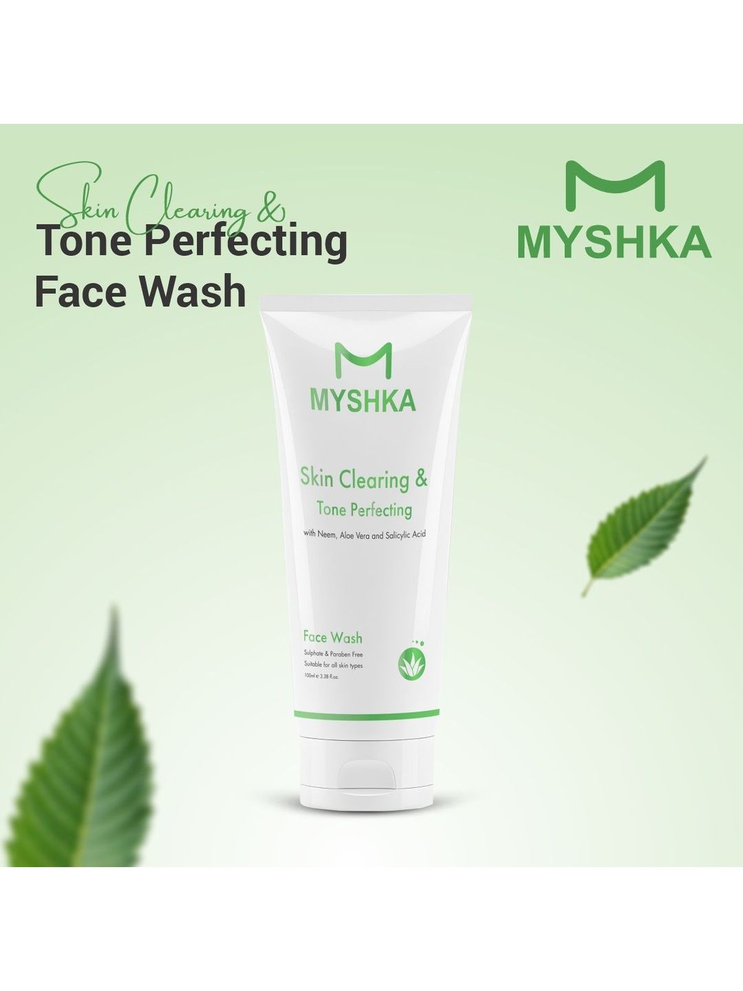 Myshka Skin Clearing & Tone Perfecting Face Wash With Aloe Vera & Neem - 100 ml-picture-12