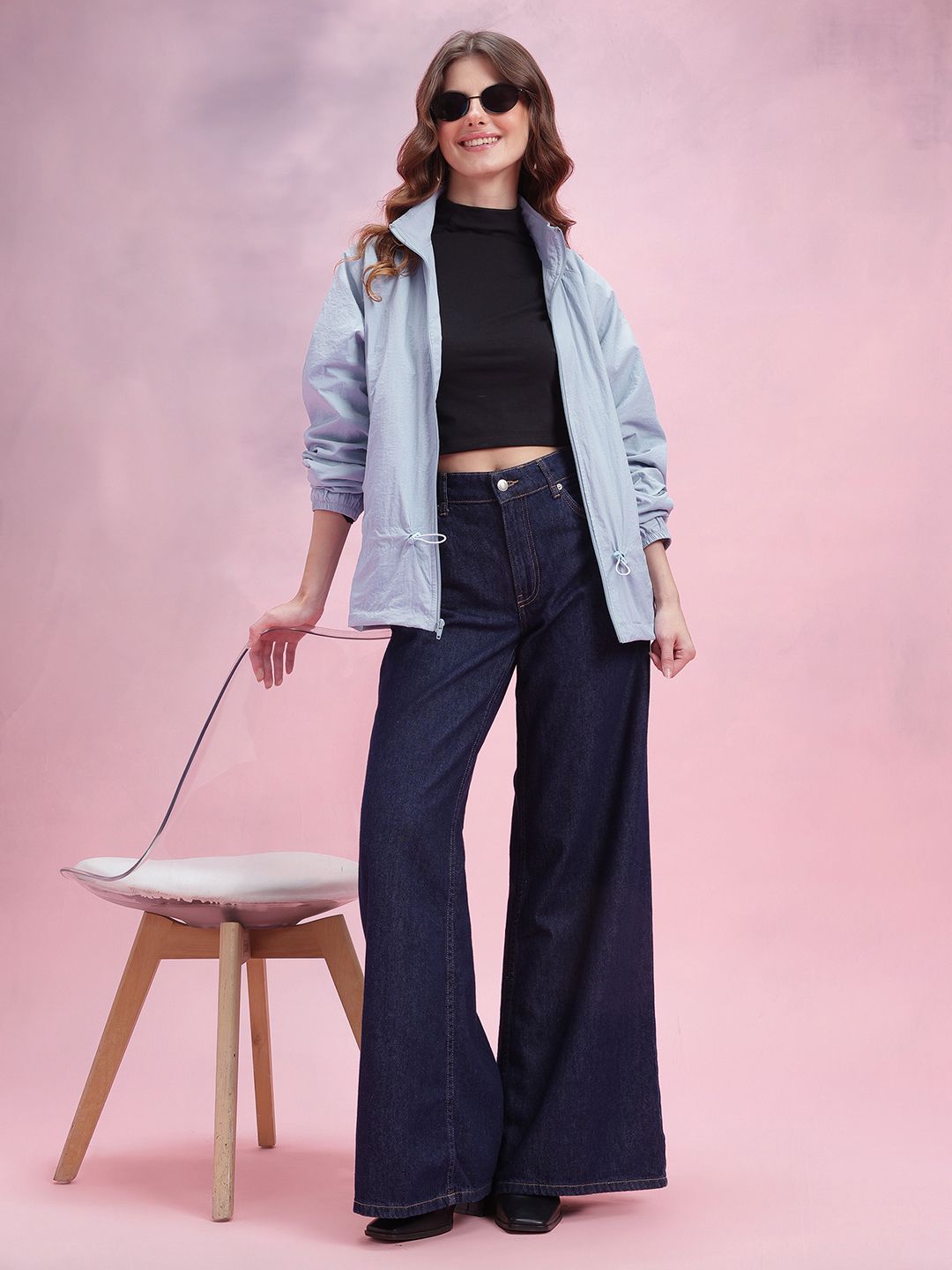 Mock Collar Tailored Jacket