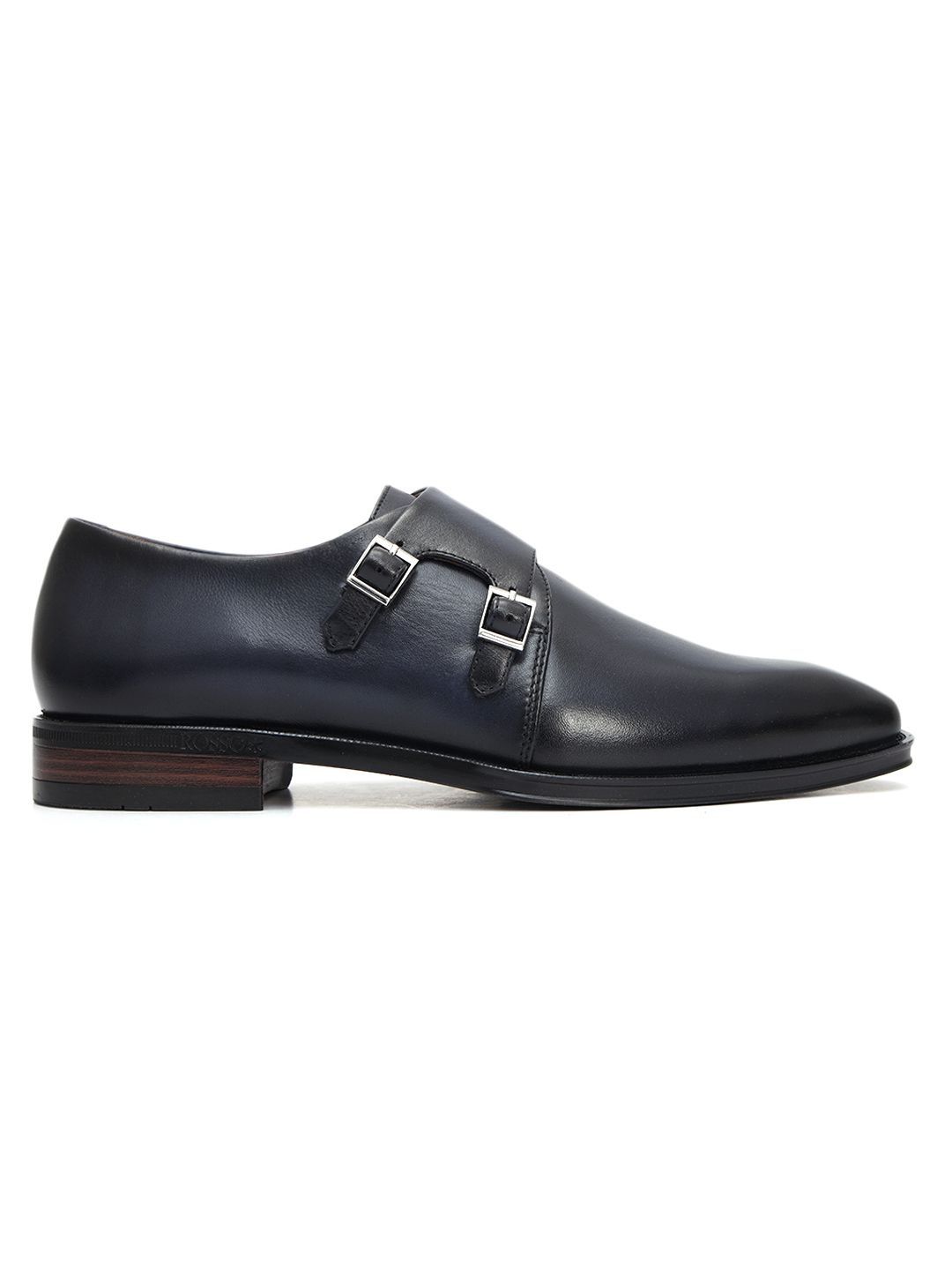 ROSSO BRUNELLO Men Textured Buckles Leather Formal Monk Shoes-picture-15