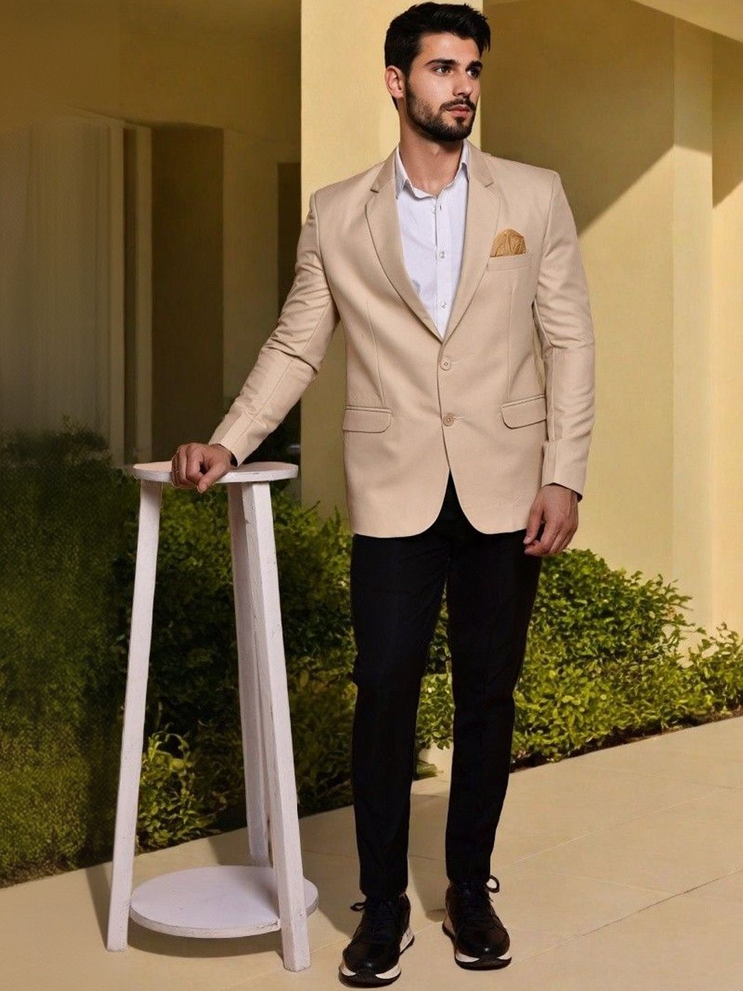 PRINTCULTR Notched Lapel Single-Breasted Blazer-picture-33
