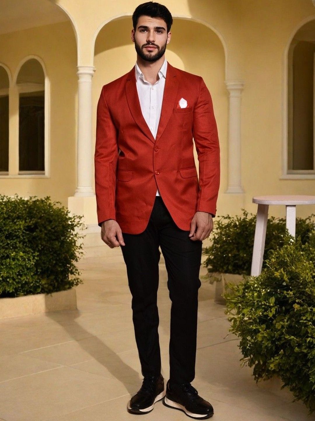 PRINTCULTR Notched Lapel Single-Breasted Blazer-picture-34