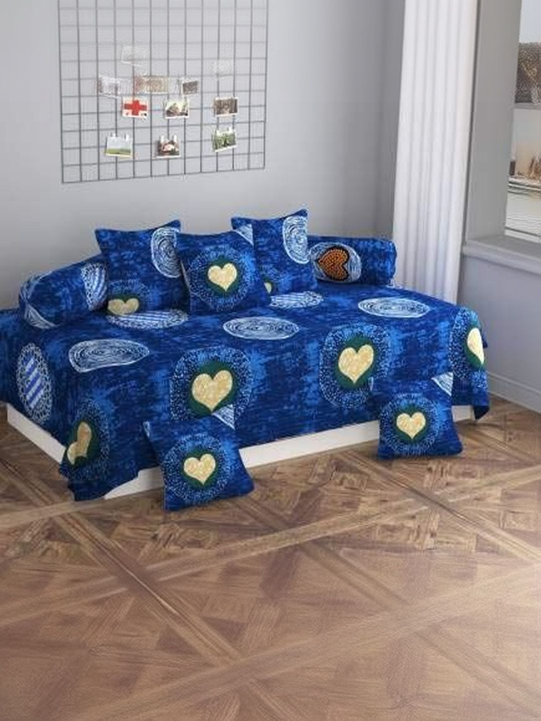 Homybees Blue 220 TC Single Bedsheet with Pillow Covers-image-20
