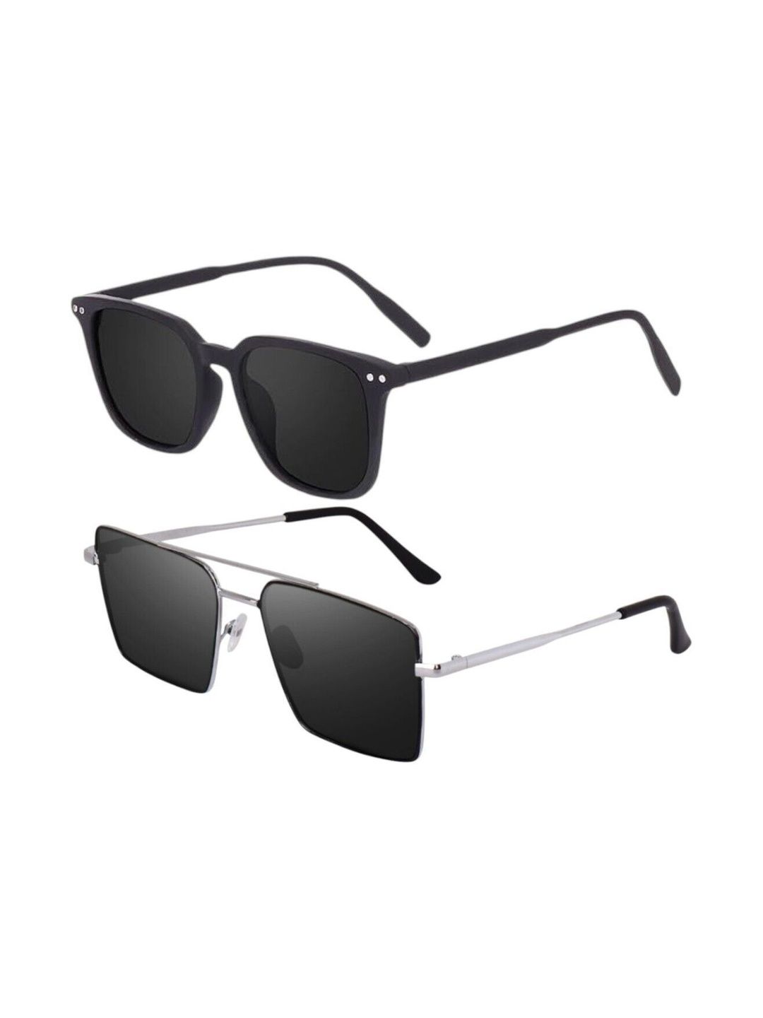SPADEACES Unisex Black Lens & Black Square Sunglasses with-picture-23