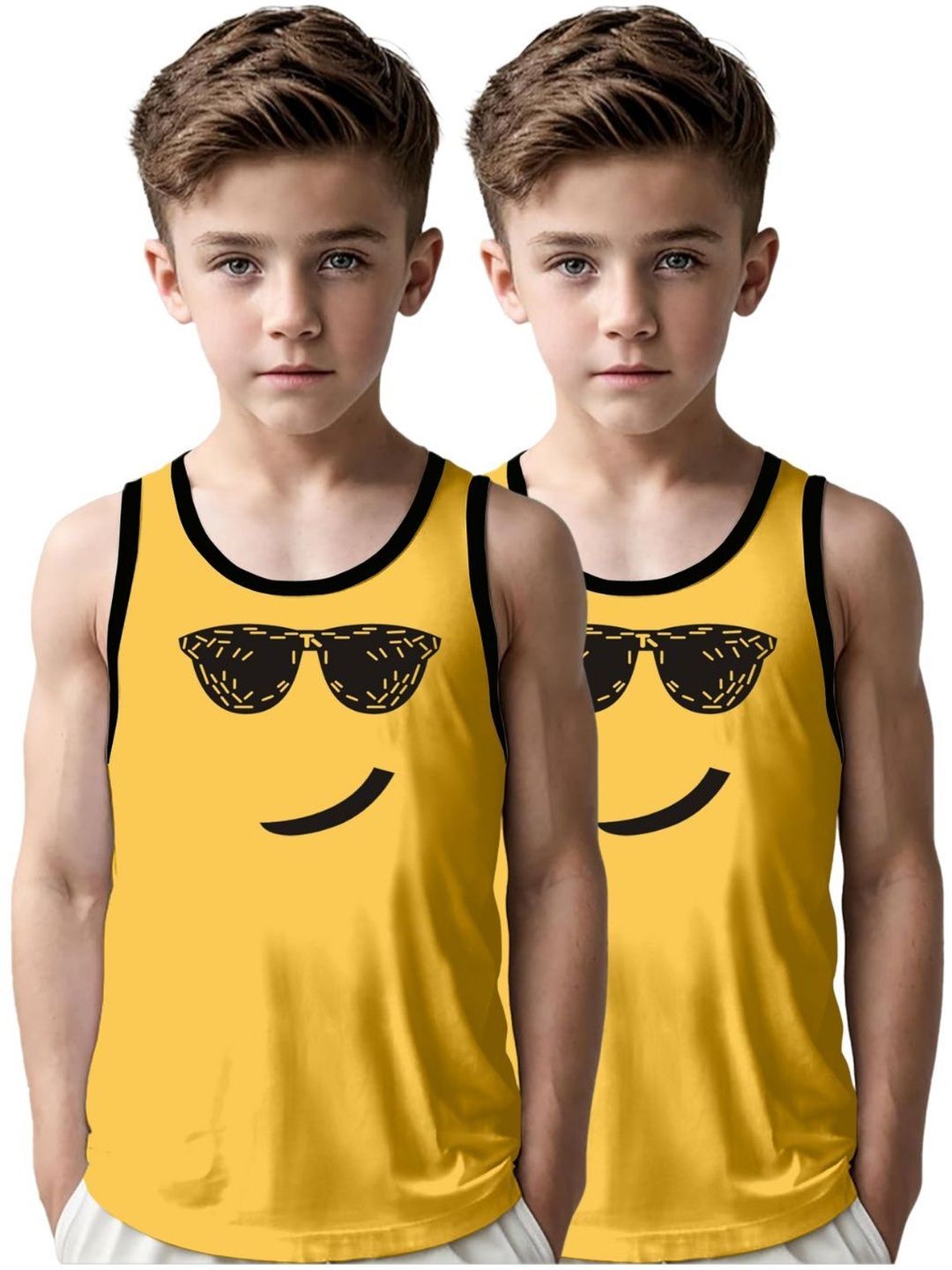 MGRS Boys Pack Of 2 Printed Cotton Basic Vests-picture-53