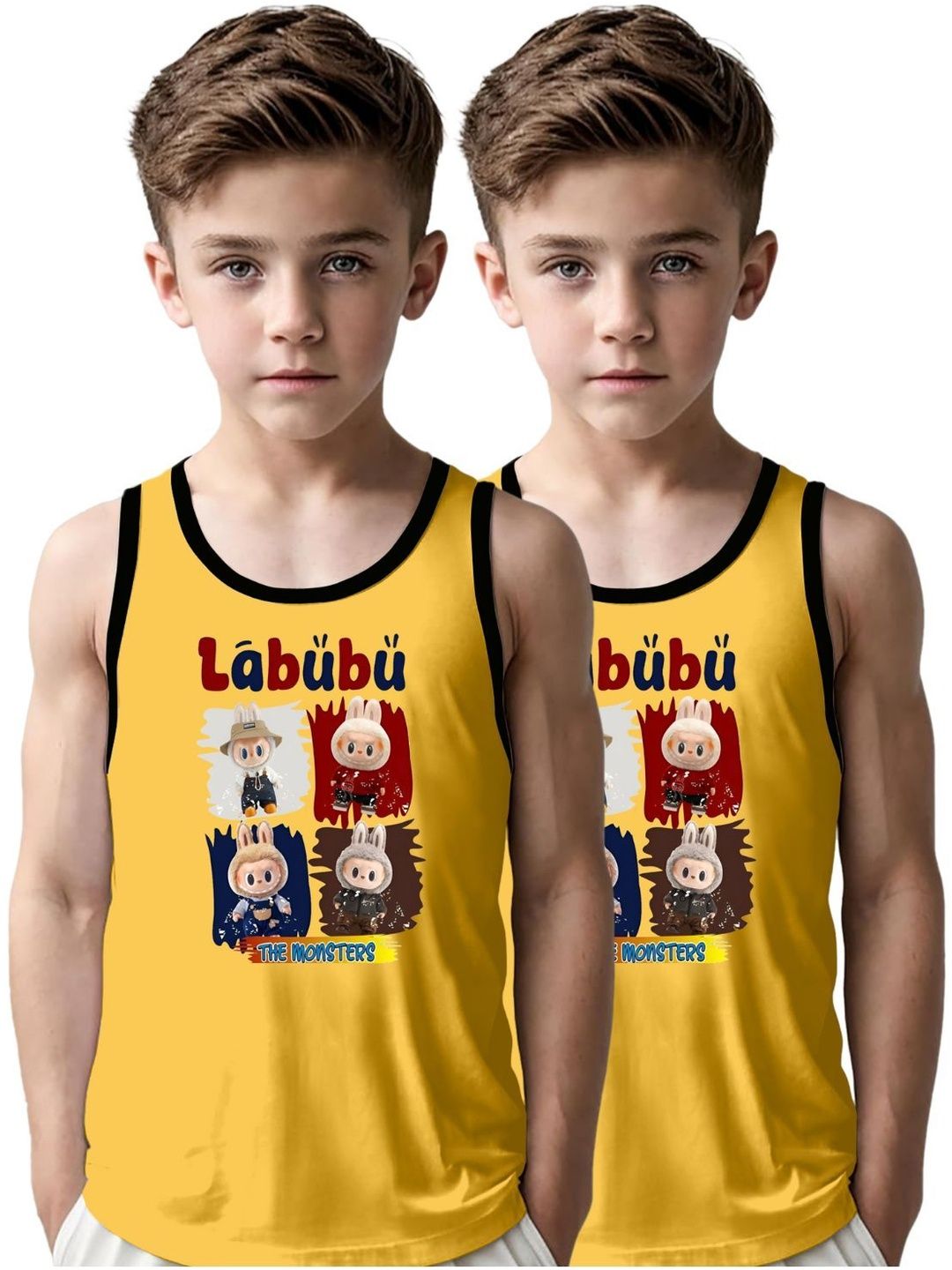 MGRS Boys Pack Of 2 Printed Pure Cotton Basic Vests-picture-15