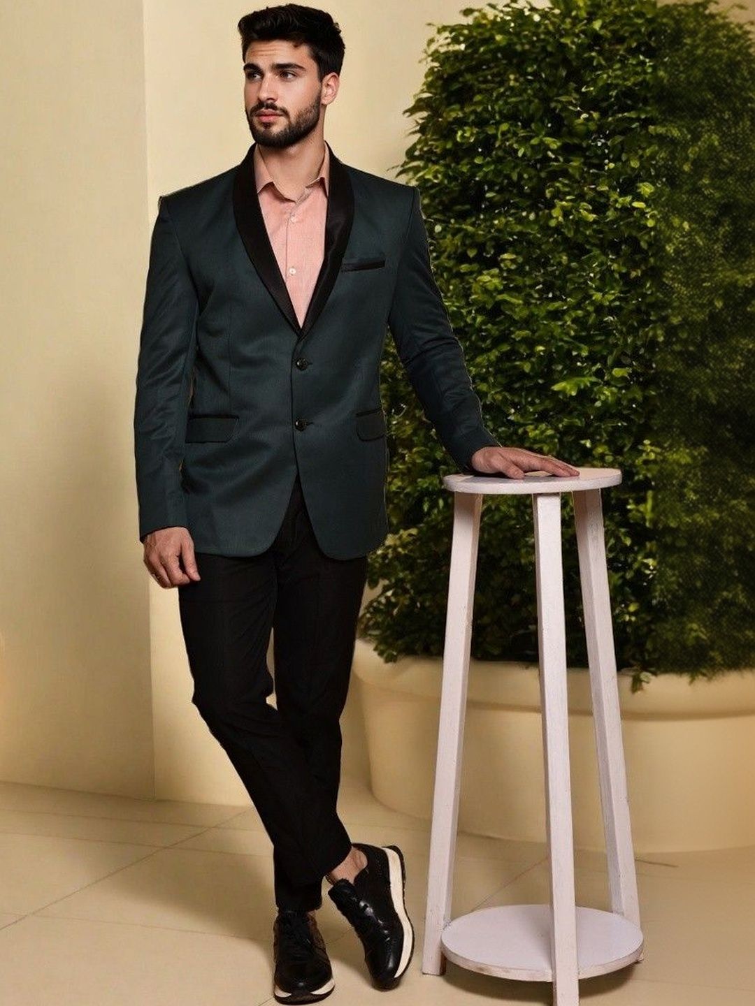 PRINTINDIA Shawl Collared Single-Breasted Blazer-picture-46