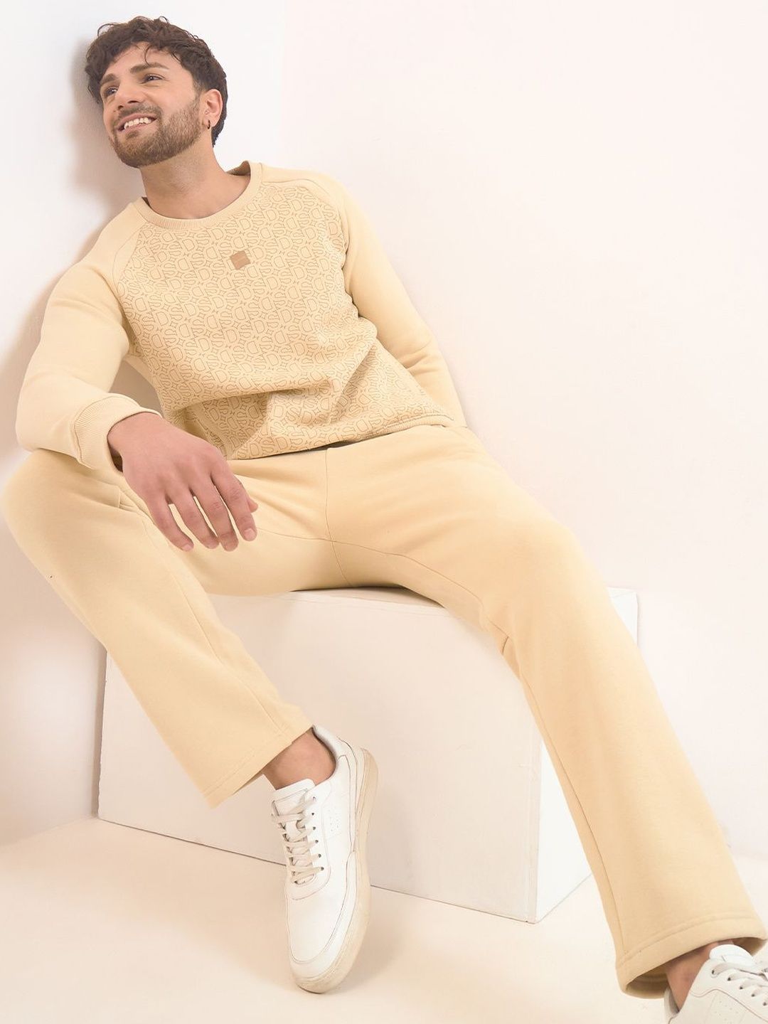 Sweet Dreams Men Printed Cotton Sweatshirt & Trousres Tracksuit