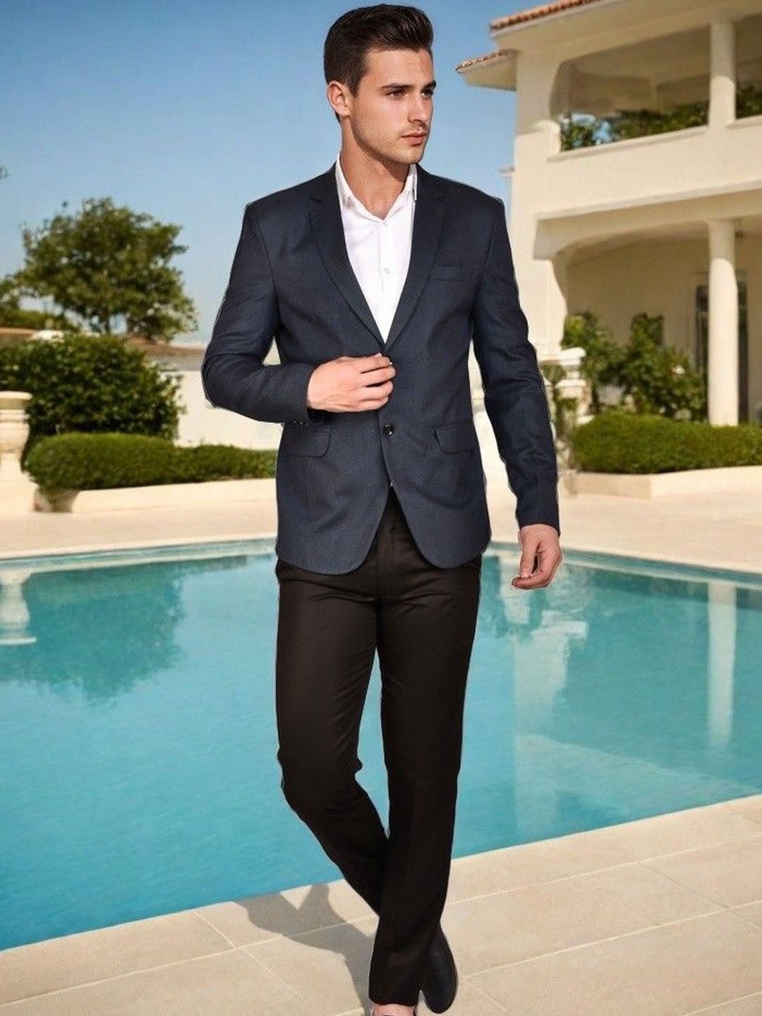 PRINTCULTR Notched Lapel Single-Breasted Blazer-picture-29