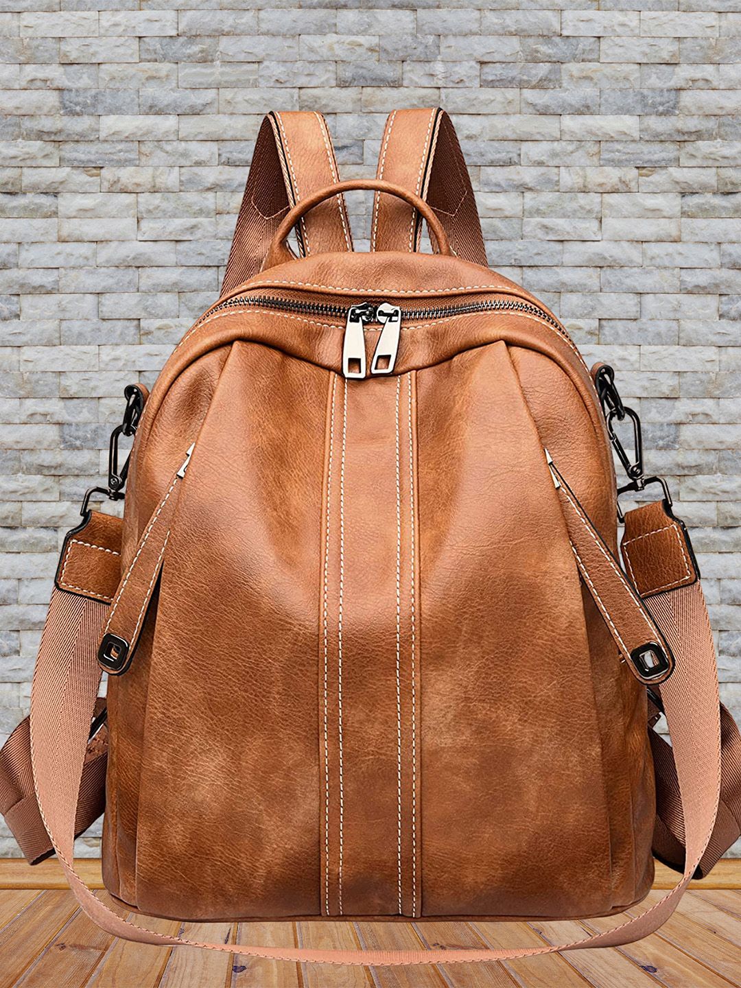 truearch Women Textured Ergonomic Shoulder Straps Medium Backpack-picture-42