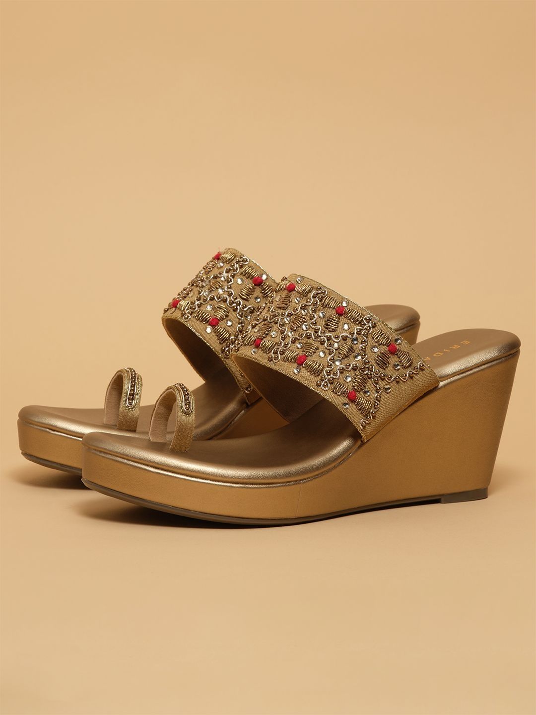 ERIDANI Embellished Cushioned Footbed Wedge Sandals-picture-25