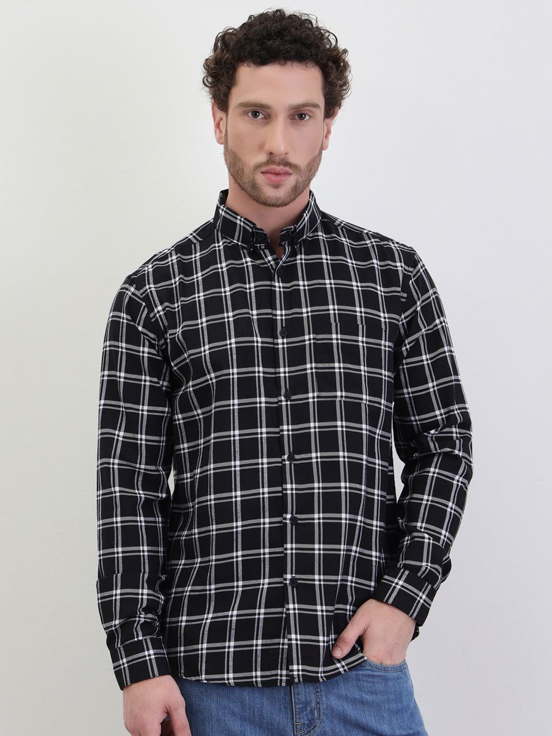 Styli Men Checked Regular Fit Full Sleeve Casual Shirt-picture-23