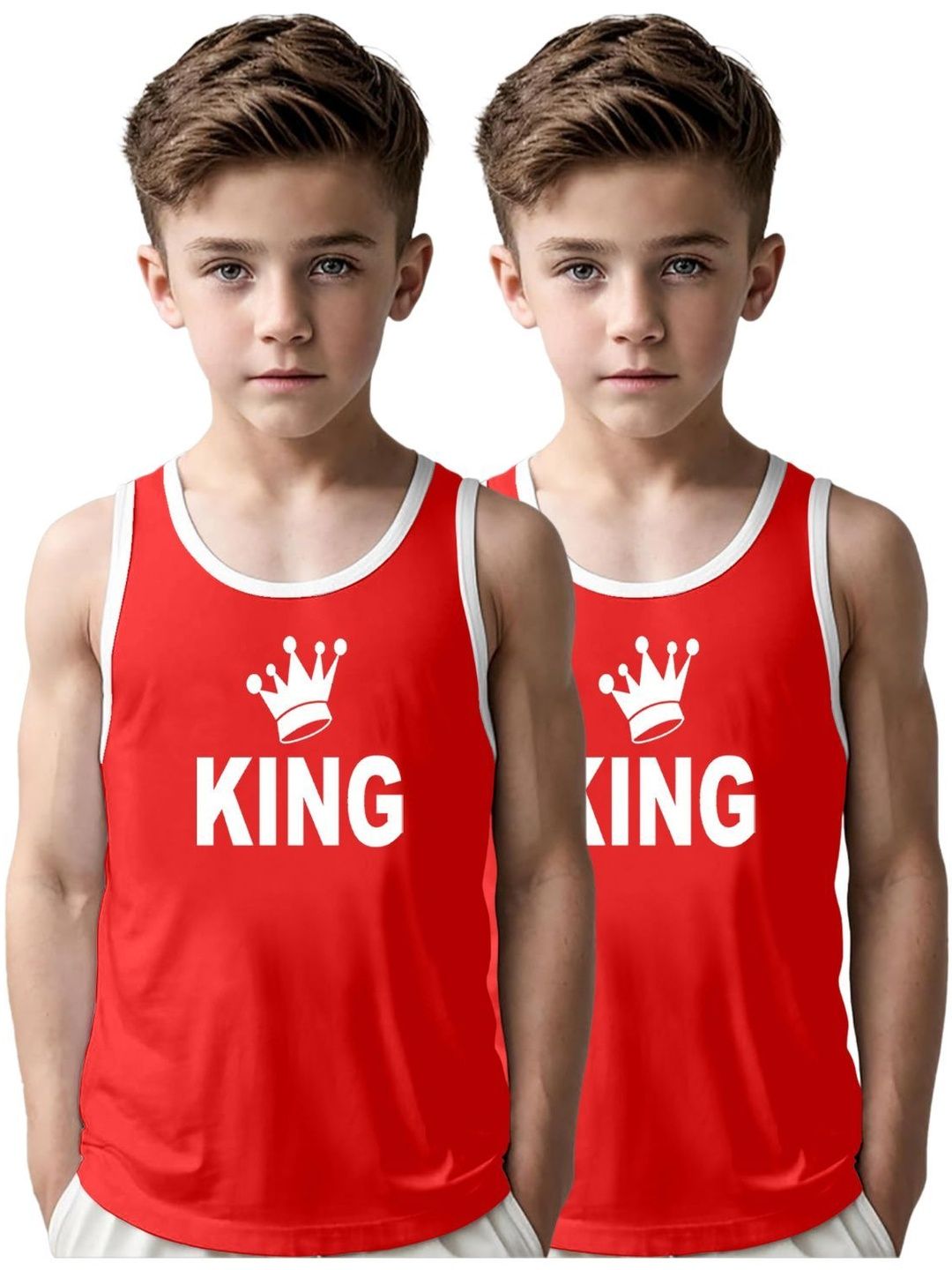 MGRS Boys Pack Of 2 Printed Cotton Basic Vests-image-41
