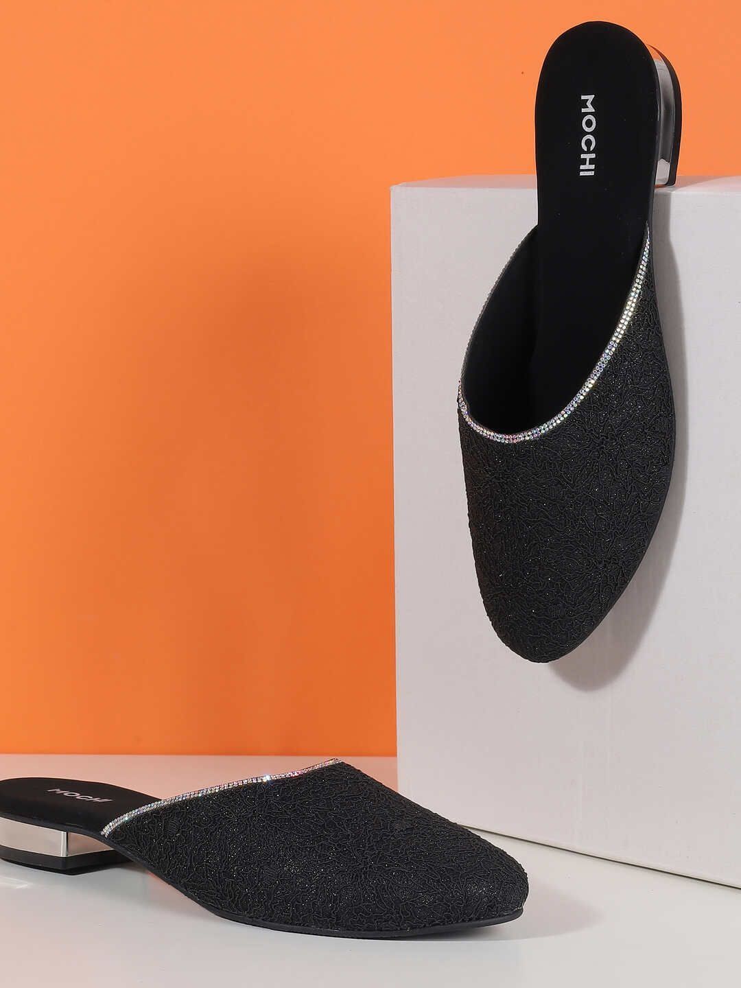 Mochi Women Textured Mules-image-9