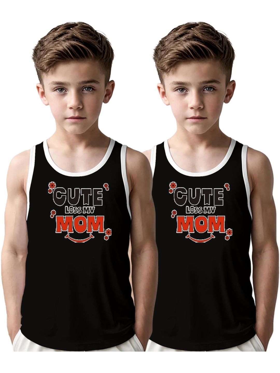 MGRS Boys Pack Of 2 Printed Cotton Basic Vests-image-45