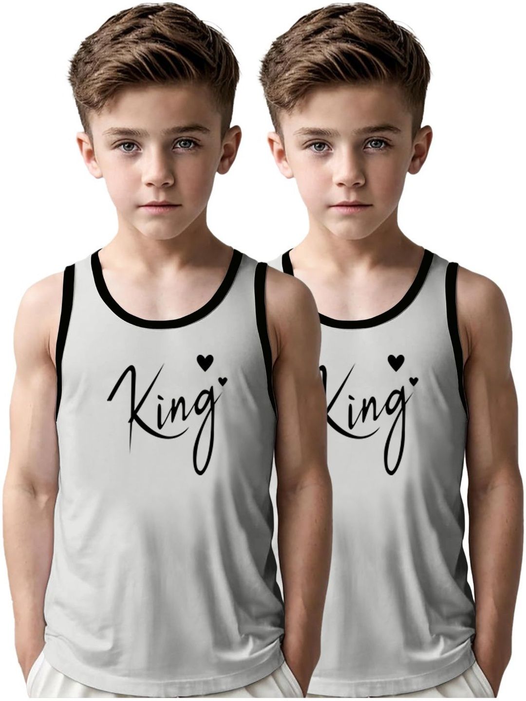 MGRS Boys Pack Of 2 Printed Cotton Basic Vests-image-36
