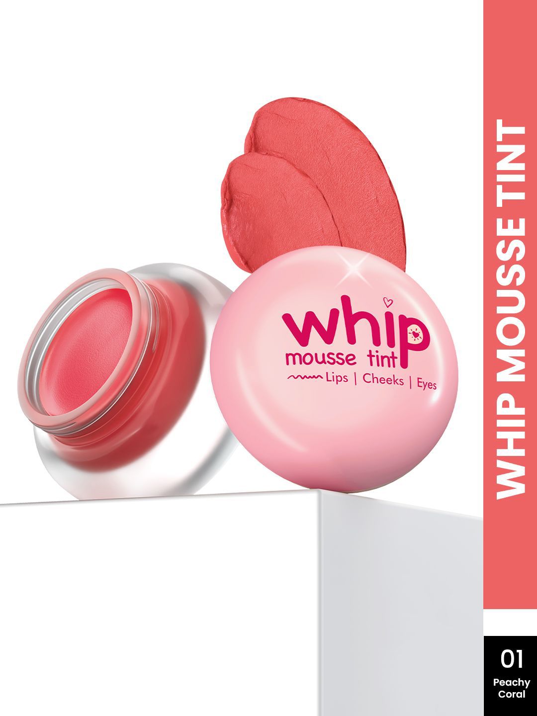 GLAM21 Whip Mousse Tint For Lips, Eyes & Cheeks With Vitamin E - Peachy Coral 01-picture-30