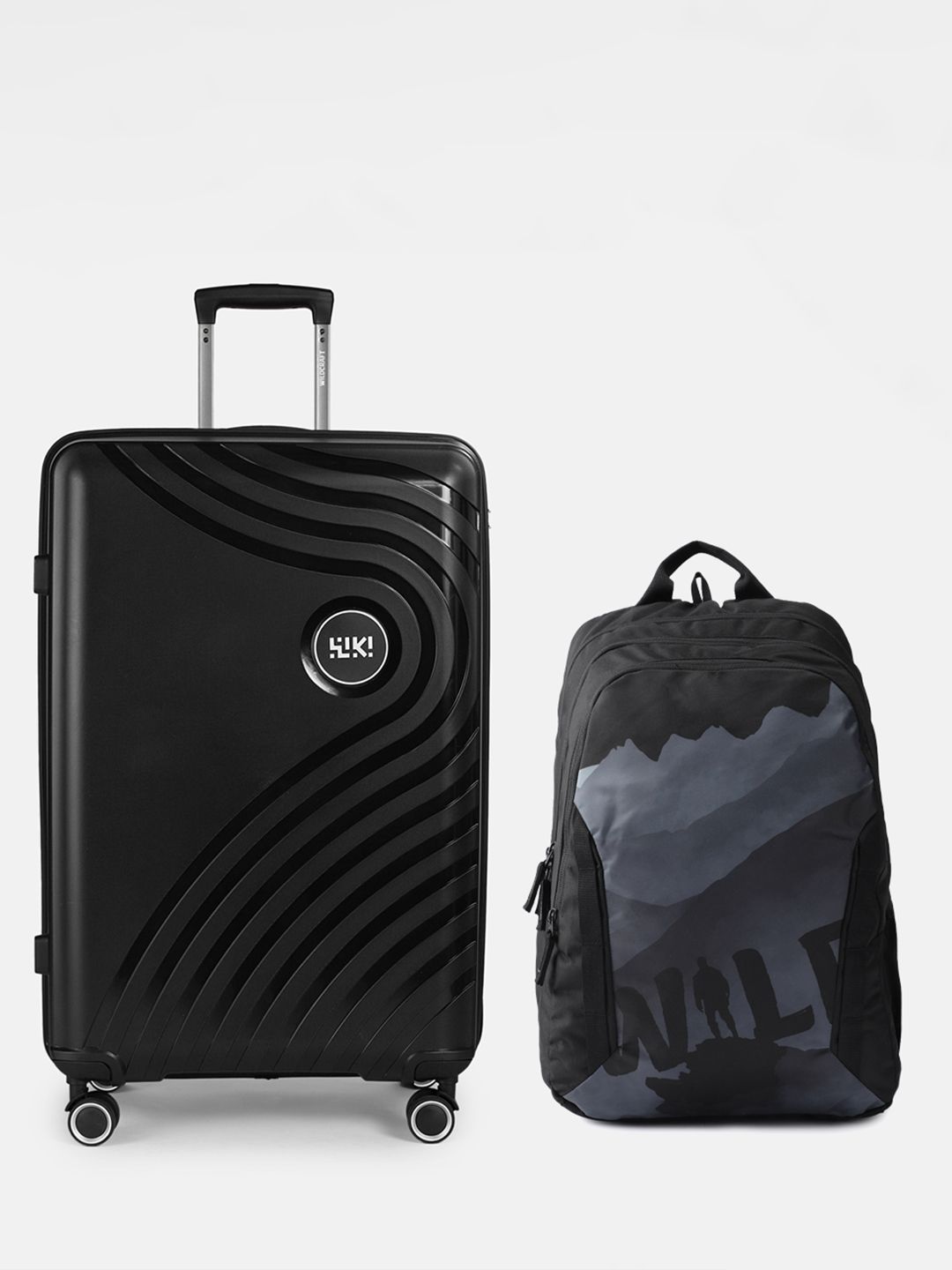Wildcraft Pack Of Onyx-TR Textured Large Hard Suitcase Trolley Bag With Backpack-image-21