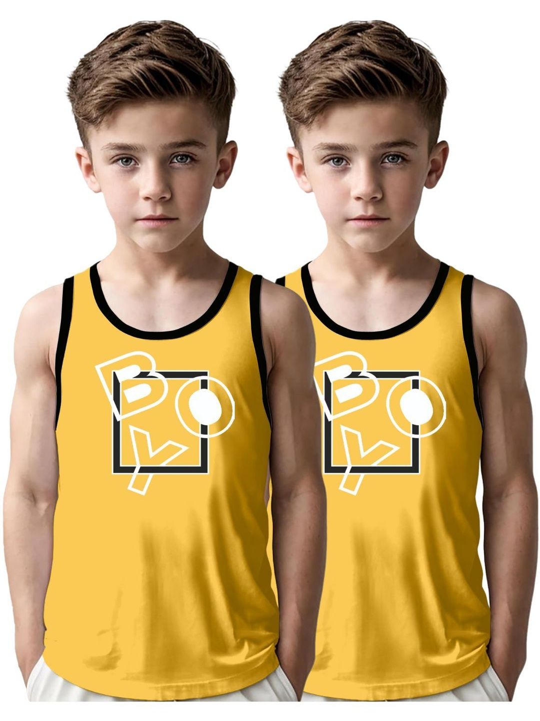 MGRS Boys Pack Of 2 Printed Cotton Basic Vests-image-37