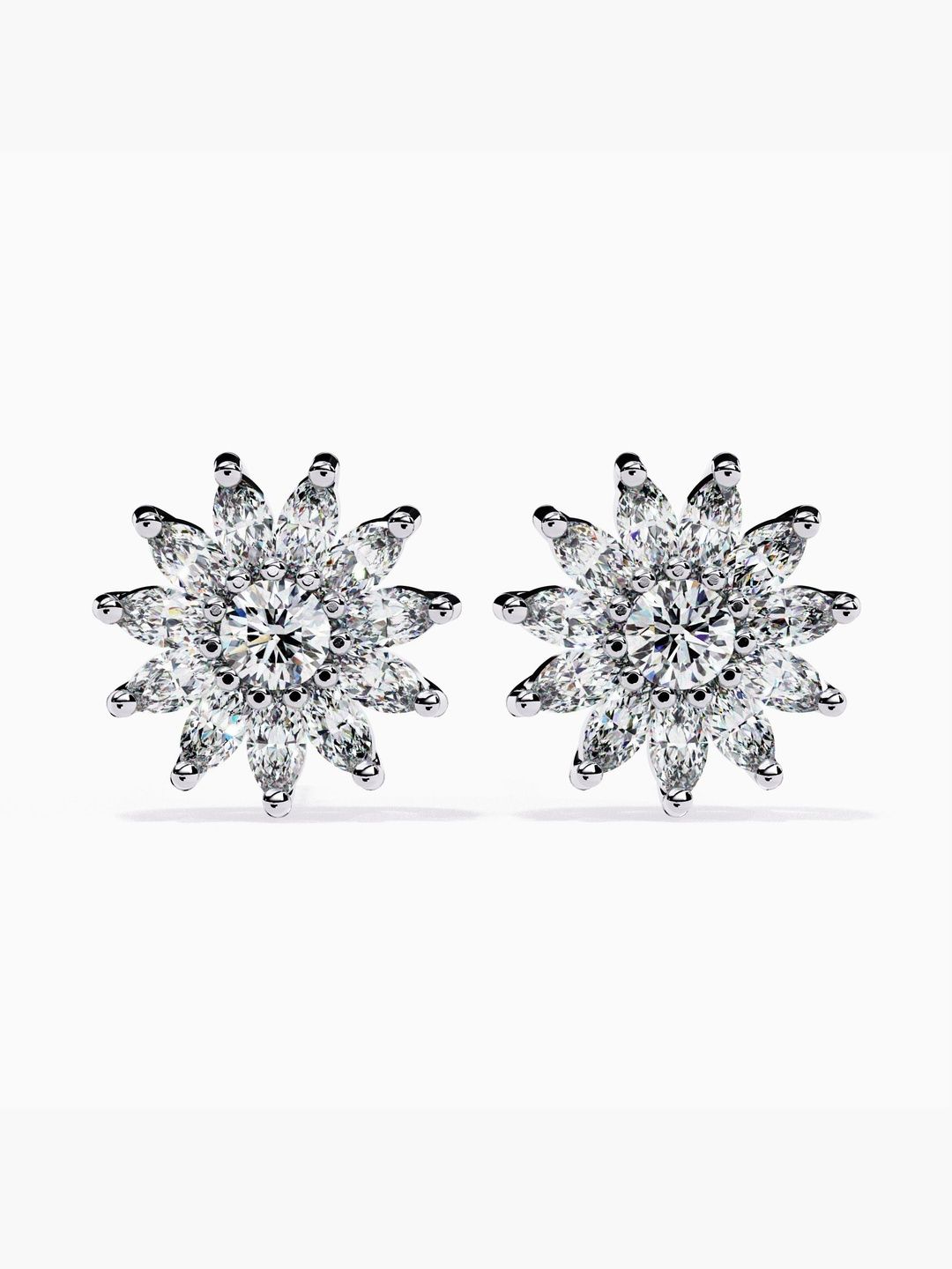 VALANOVA 925 Sterling Silver Plated Gold Diamond Earrings-2.24 gm-image-29