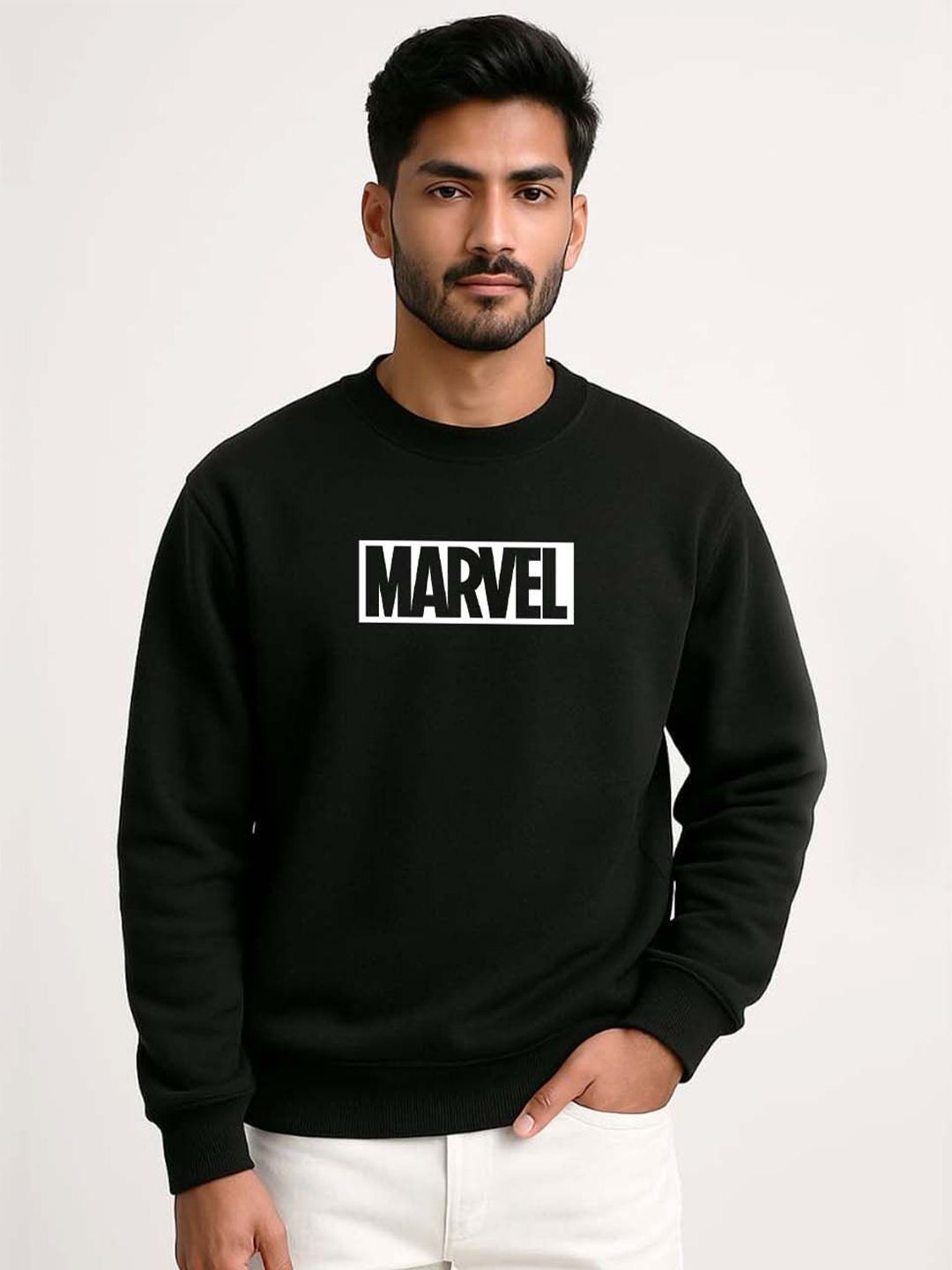 Organic Chics Men Marvel Printed Round Neck Pullover Sweatshirt-picture-49
