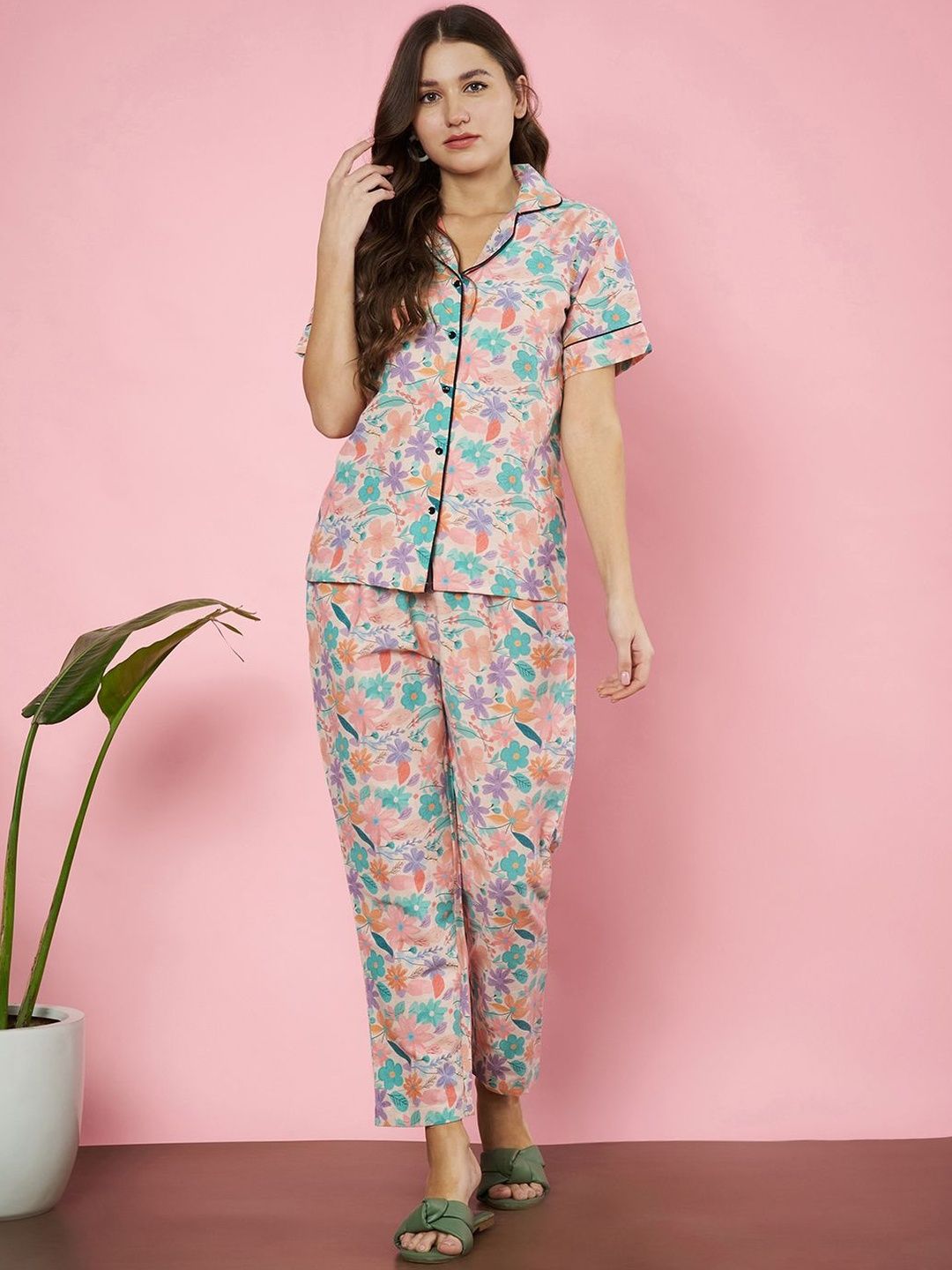 CORSICA Printed Pure Cotton Night Suit-picture-53