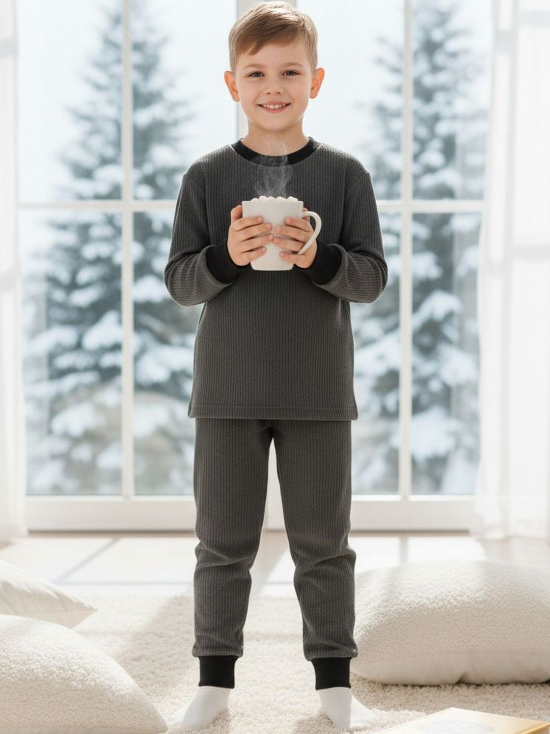 STARFOX Boys Set Of 3 Cotton Round Neck Thermal Set-picture-26