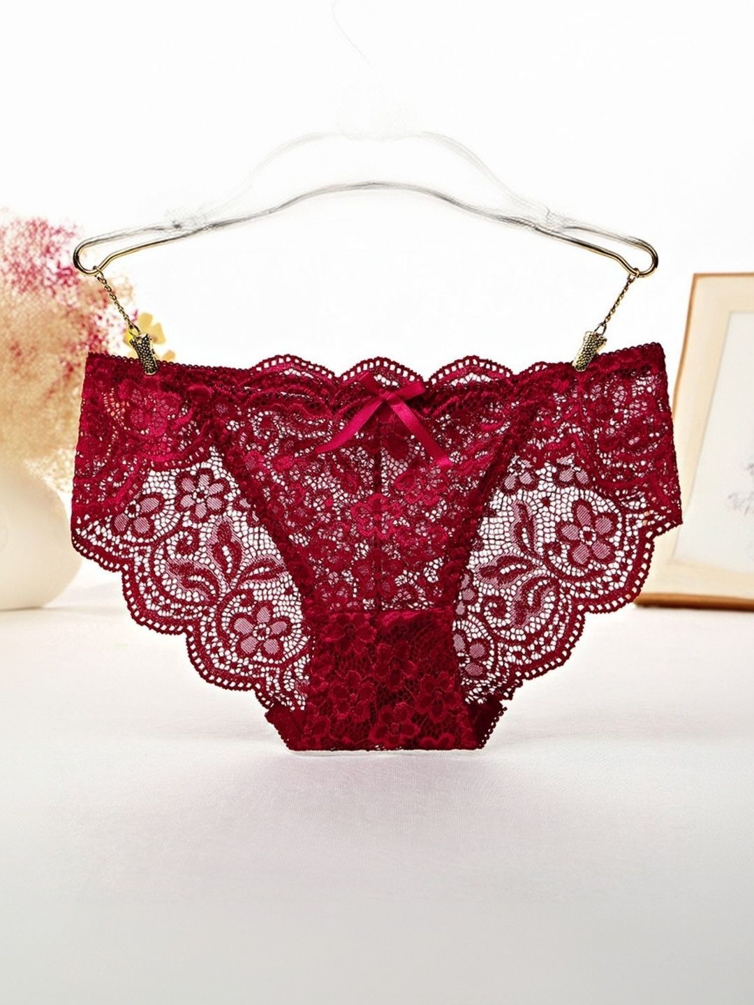 NESKA MODA Women Pack Of 2 Self Design Mid-Rise Lace Hipster Briefs-picture-41