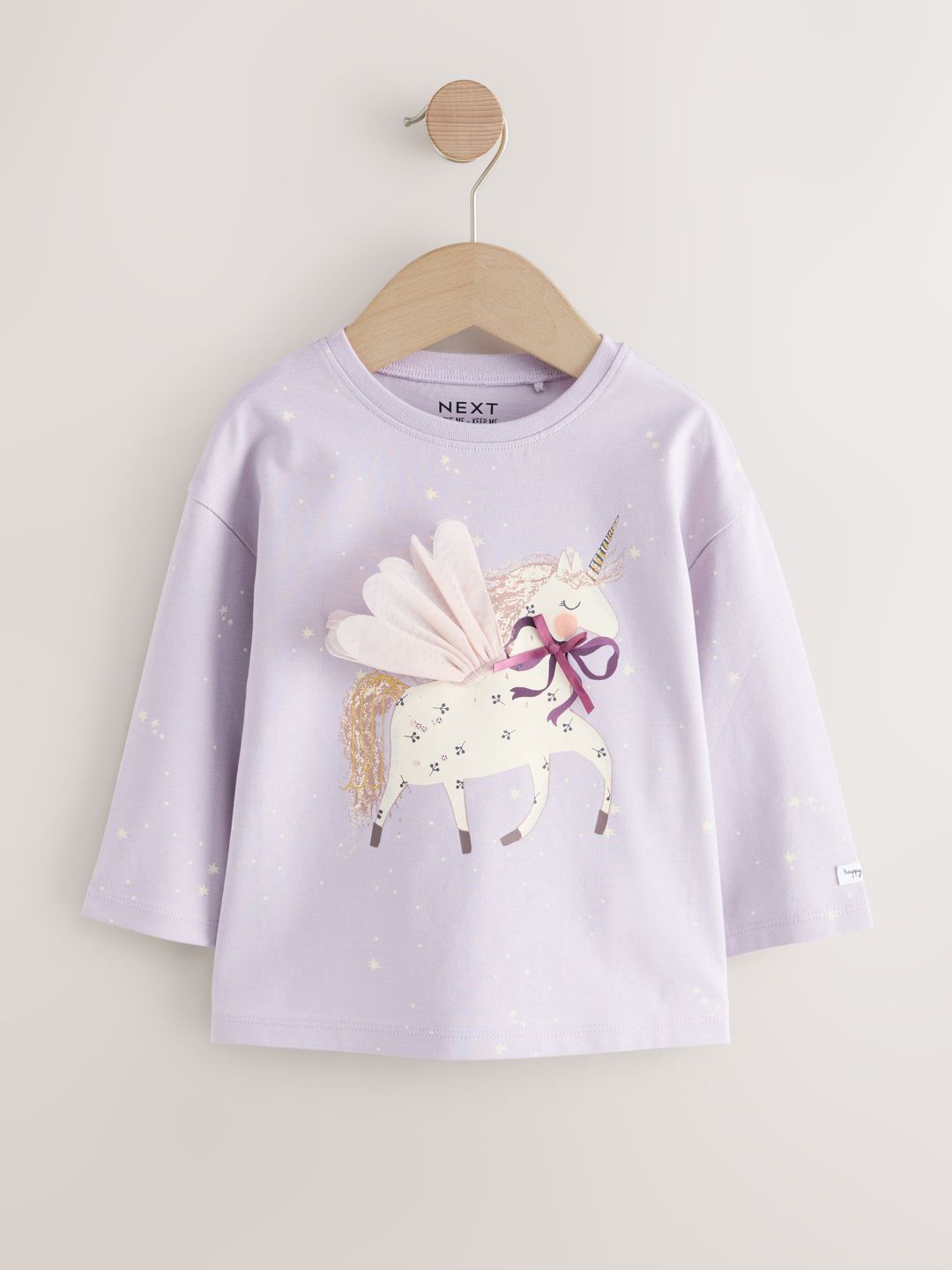 NEXT Girls Printed Drop-Shoulder Sleeves Pure Cotton Applique T-shirt-picture-38