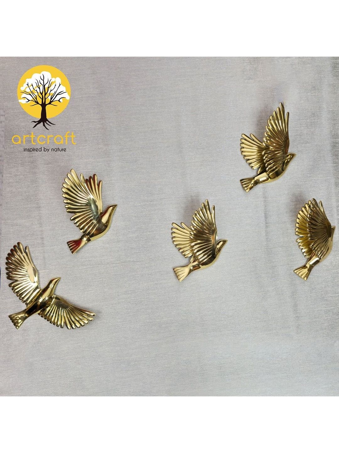 ArtCraft 10Pcs Yellow Textured Seagulls Flying Birds Wall Hangings-image-24