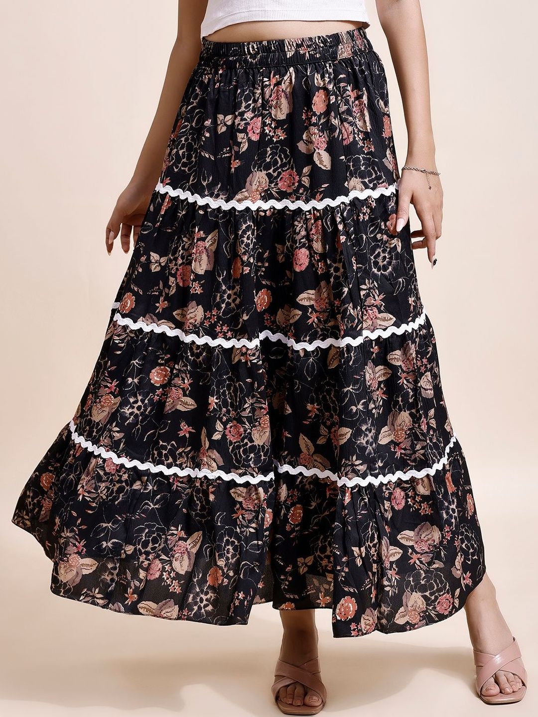 PTVIZE Tiered Flared Maxi Skirt-picture-8