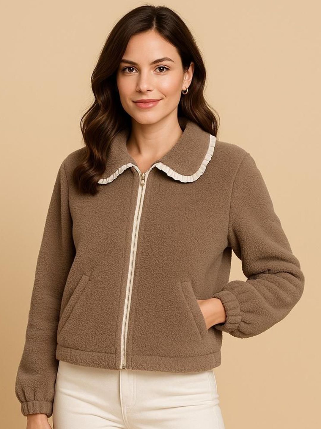 The Dry State Women Full Sleeve Front-Open Sweatshirt with Collar-picture-23