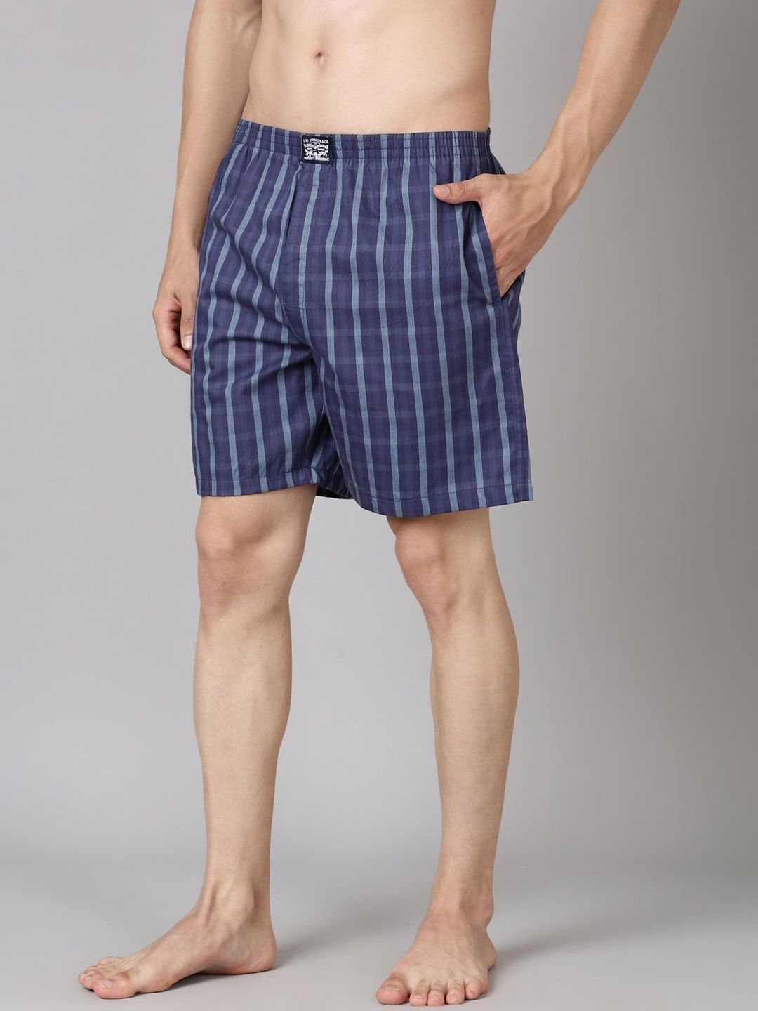 Levis Men Checked Inner Elastic Boxers-image-4