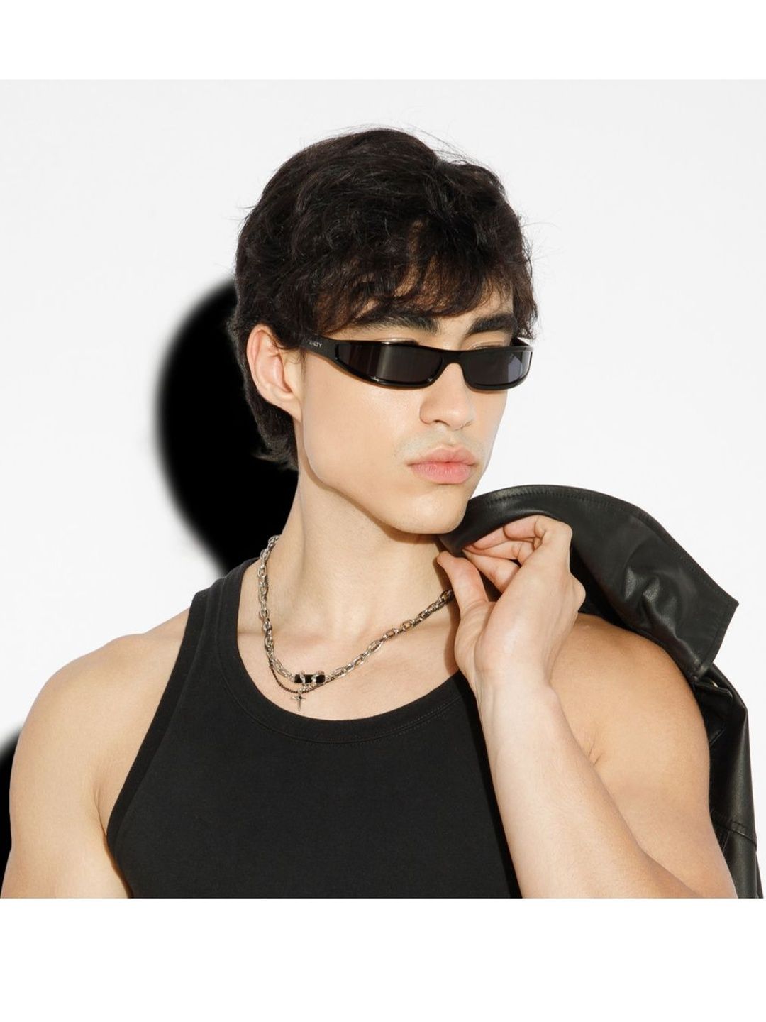 SALTY Men Sporty & Cool Wrap Around UV Protected Lens Sunglasses SG0045-BK-BK-ALPHA-image-4