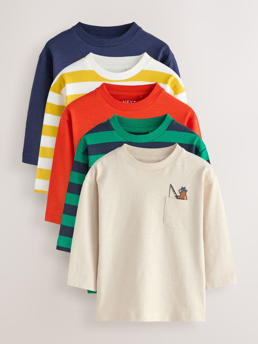 NEXT Boys Pack Of 5 Pure Cotton T-Shirts