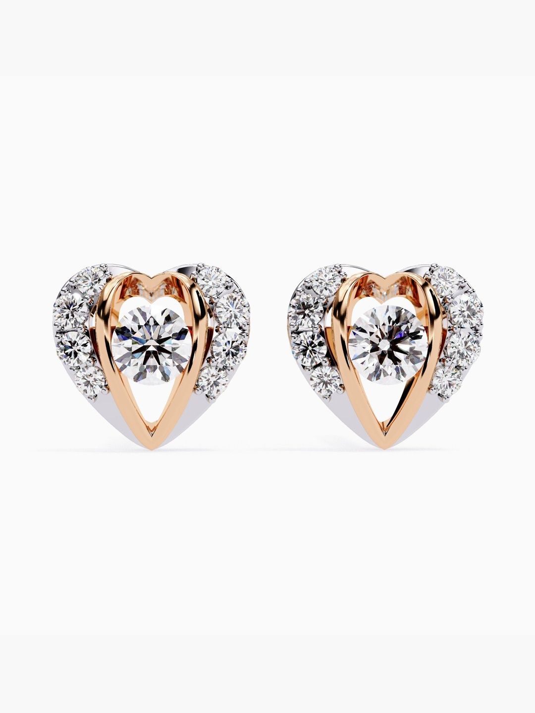 VALANOVA 925 Sterling Silver Plated Rose Gold Diamond Earrings-1.42 gm-image-37