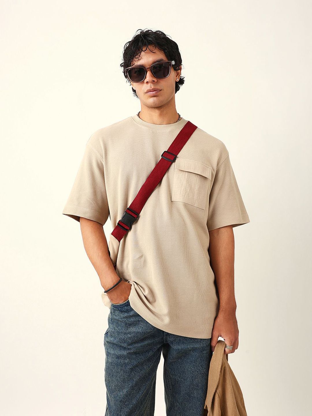 THE BEAR HOUSE Men Round Neck Drop-Shoulder Sleeves T-shirt-image-26