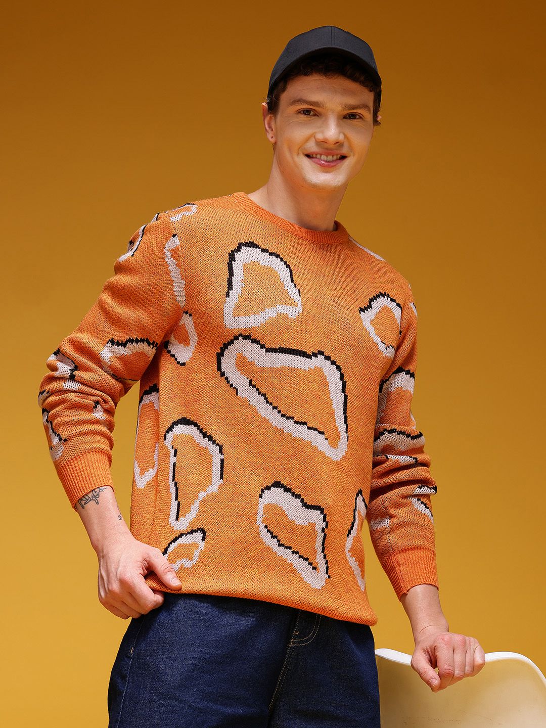HERE&NOW Acrylic Abstract Printed Pullover-picture-39