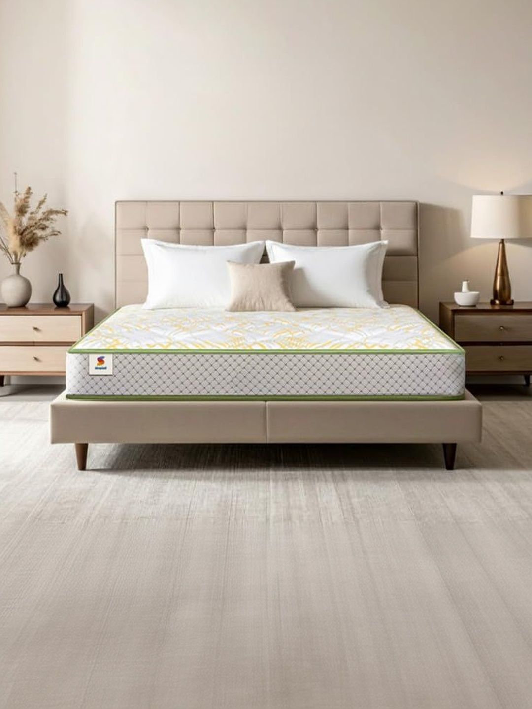 Sleepwell Pro Spinatech Classic White & Yellow Printed Orthopedic Double-Size Mattress-picture-17