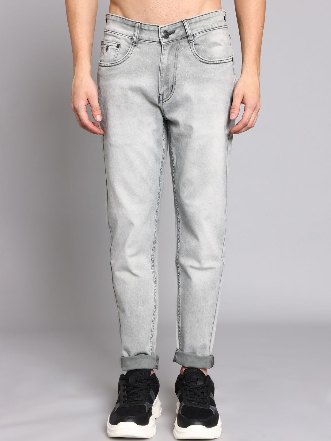 TRIGGER Men Slim Fit Mid-Rise Light Fade Stretchable Jeans-picture-18