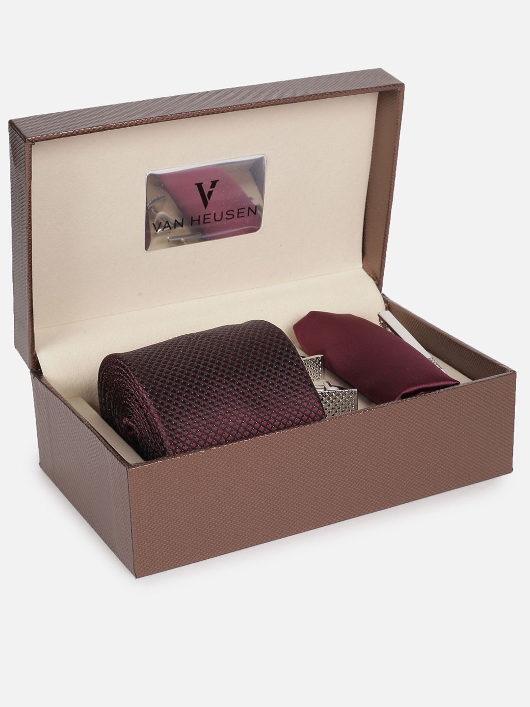 Van Heusen Men Tie Pocket Square And Cufflink Gift Set-picture-10
