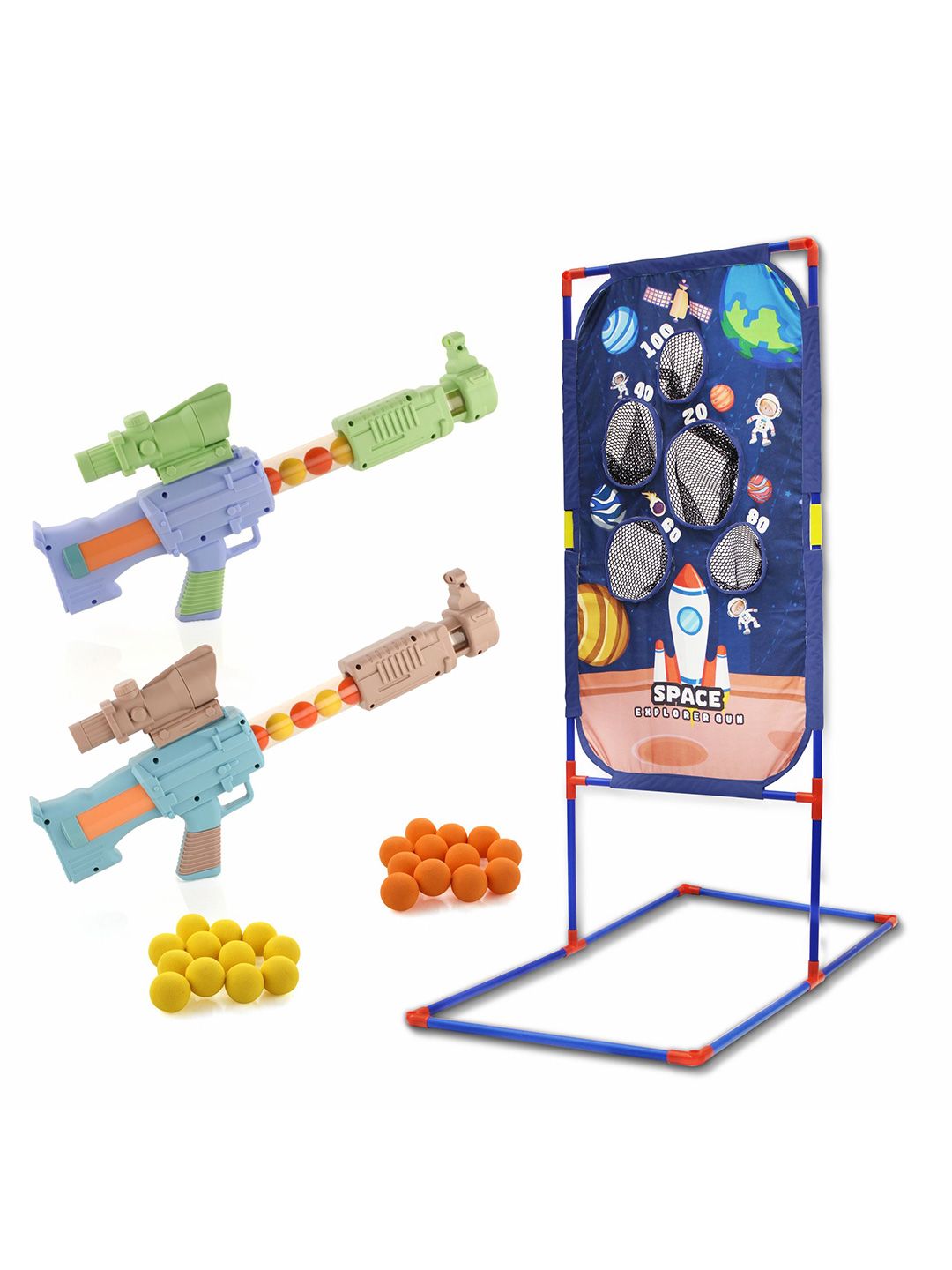 CHANAK Space Explorer Dual Foam Guns & Net with 48 Balls-picture-10