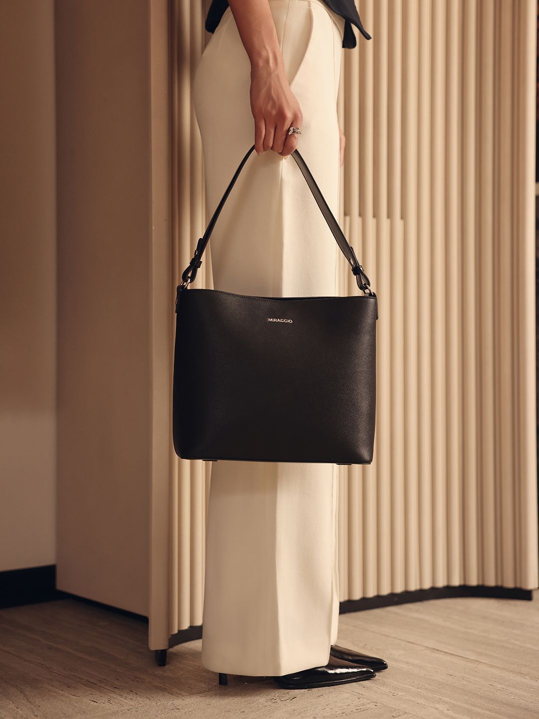 MIRAGGIO PU Structured Hobo Bag