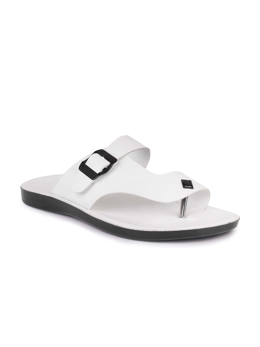 PENNEN Men Textured Lightweight One Toe Slip-On Flip-Flops with Buckle Detail-picture-31