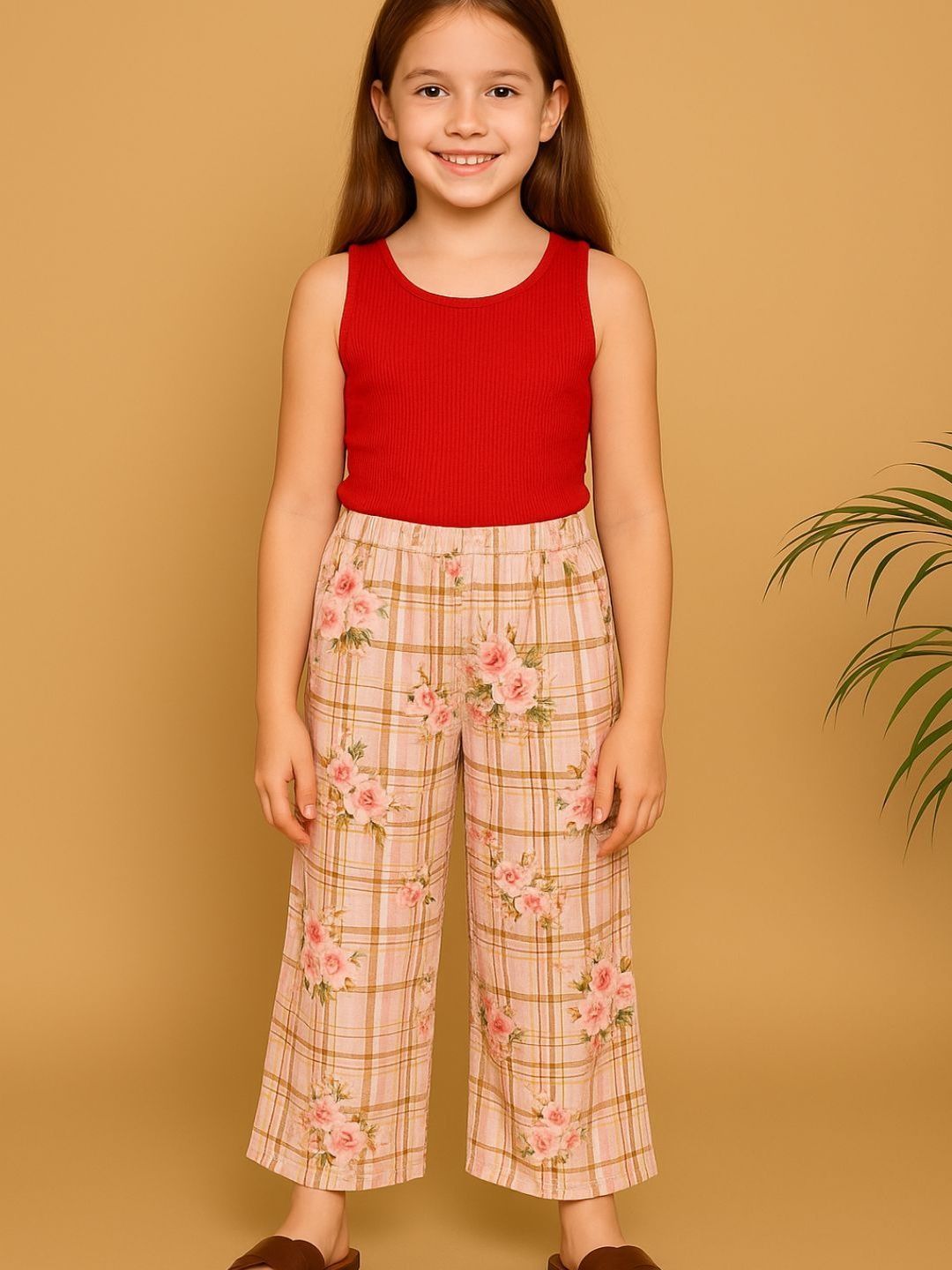 TotzTouch Girls Printed Mid-Rise Straight Lounge Pants-picture-50