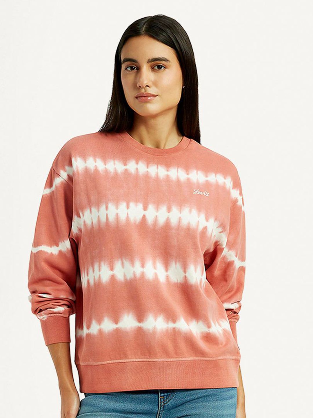 Levis Women Tie - Dye Dyed Crew Neck Long Sleeves Sweatshirt-image-12