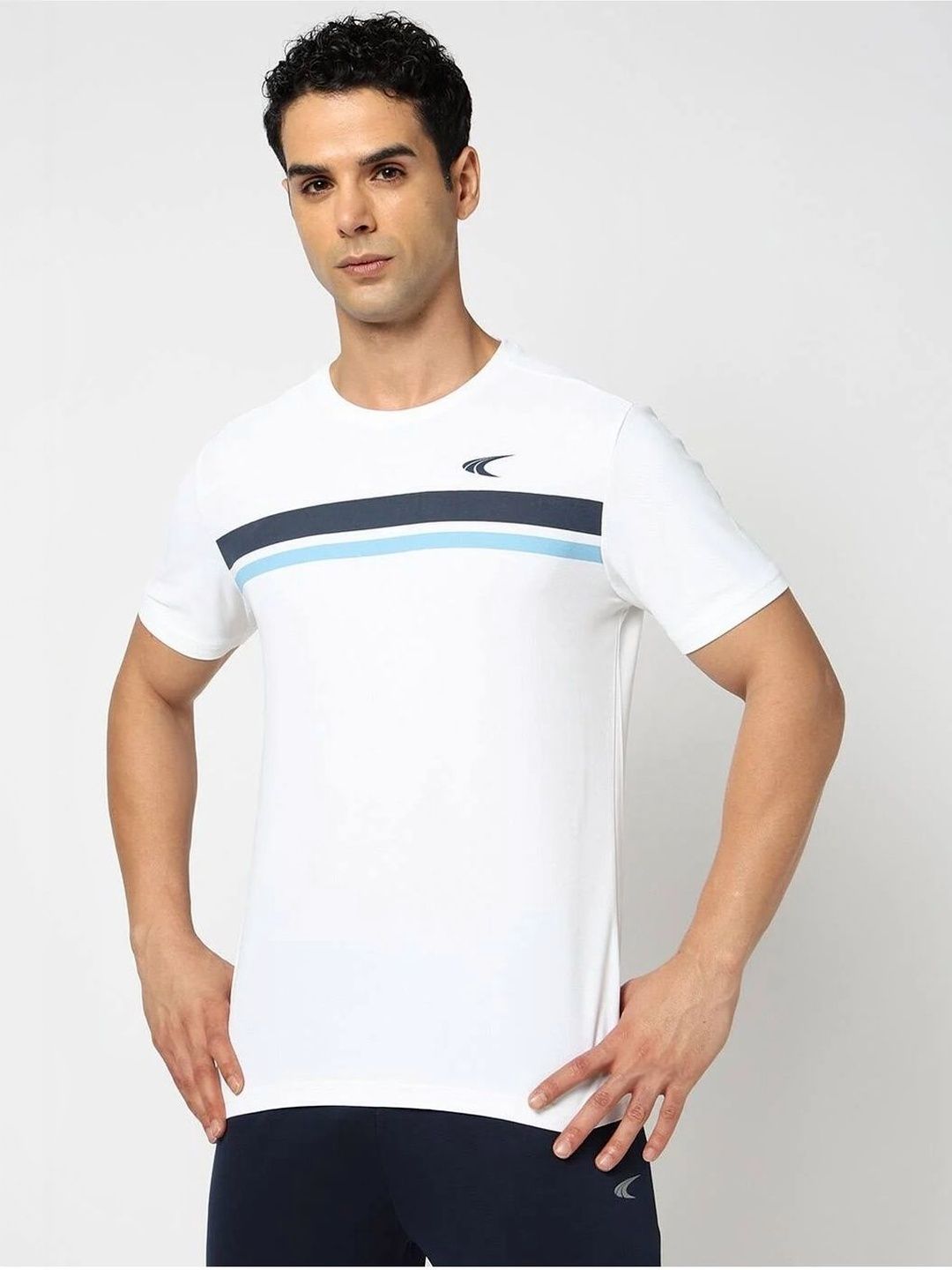 Performax Men Striped Short Sleeves Regular Fit Sports T-shirt-image-49