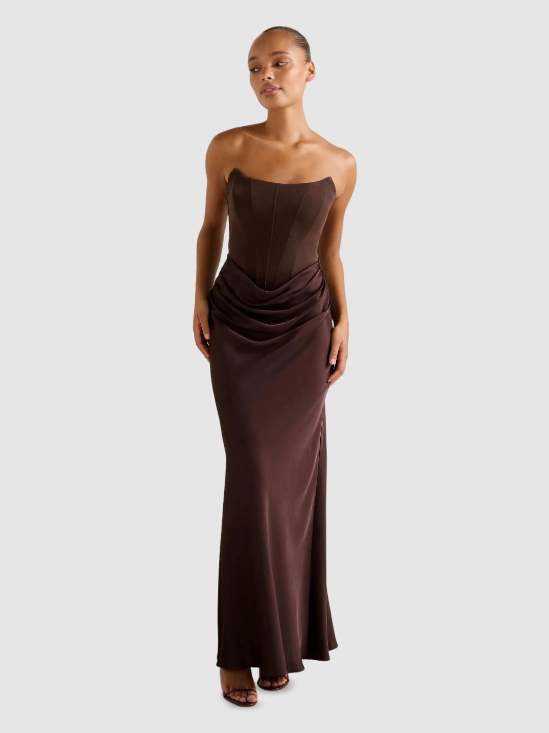 Forever New Women Strapless Sleeveless Pleated Detail Bandeau Maxi Dress-picture-42