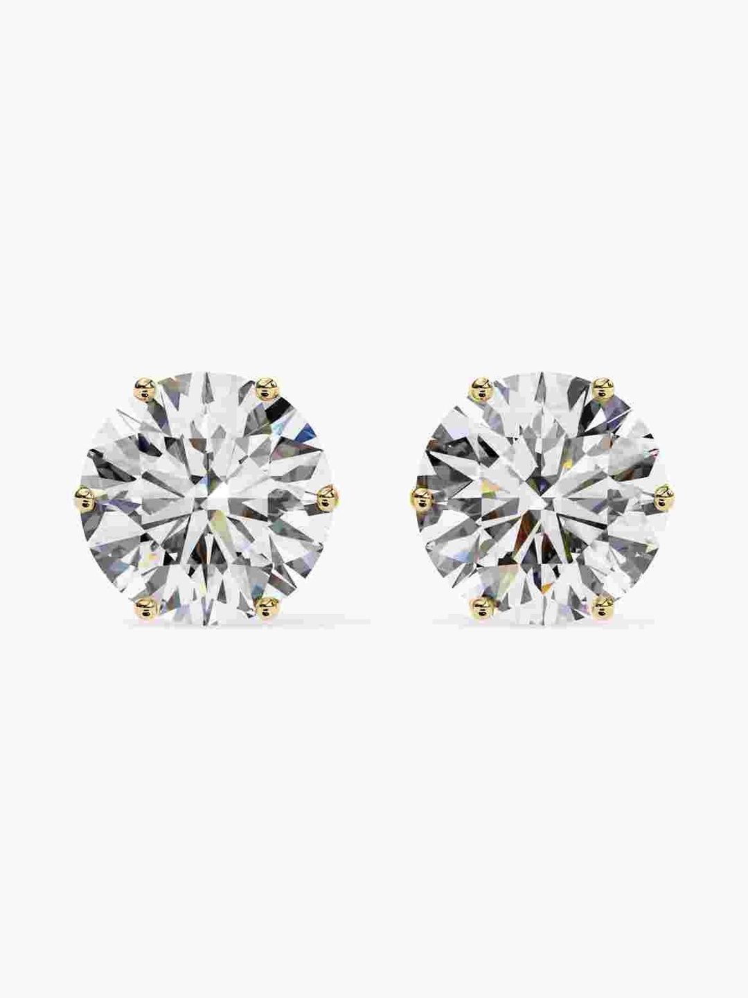 VALANOVA 925 Sterling Silver Plated Diamond Studded Earrings 0.98 gm-image-0